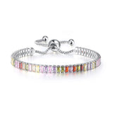 Colored Zircon Bracelet Women's Full Diamond Adjustable Crystal Tennis Chain