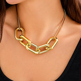 Geometric button versatile necklace for women, minimalist punk style necklaces, exaggerated accessories