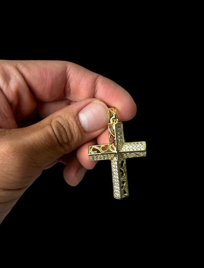 Dije Cruz 4 cm Oro Laminado 18 K All In Men Joyeria