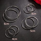 Fashion Silver Earrings  Rhombus Cut-out Hoop Exaggerated Oversized Hoop Ring New Style Earrings for Women