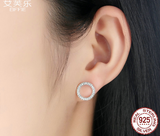 Popular Jewelry S925 Sterling Silver Stud Earrings Personality Retro Round Earrings YY S437