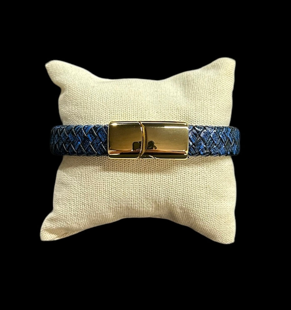 Pulsera Azul Acero y Caucho All In Men Joyeria