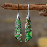 New Bohemian Emperor Stone Geometric Pendant Earrings, European and American Popular Natural Stone Jewelry