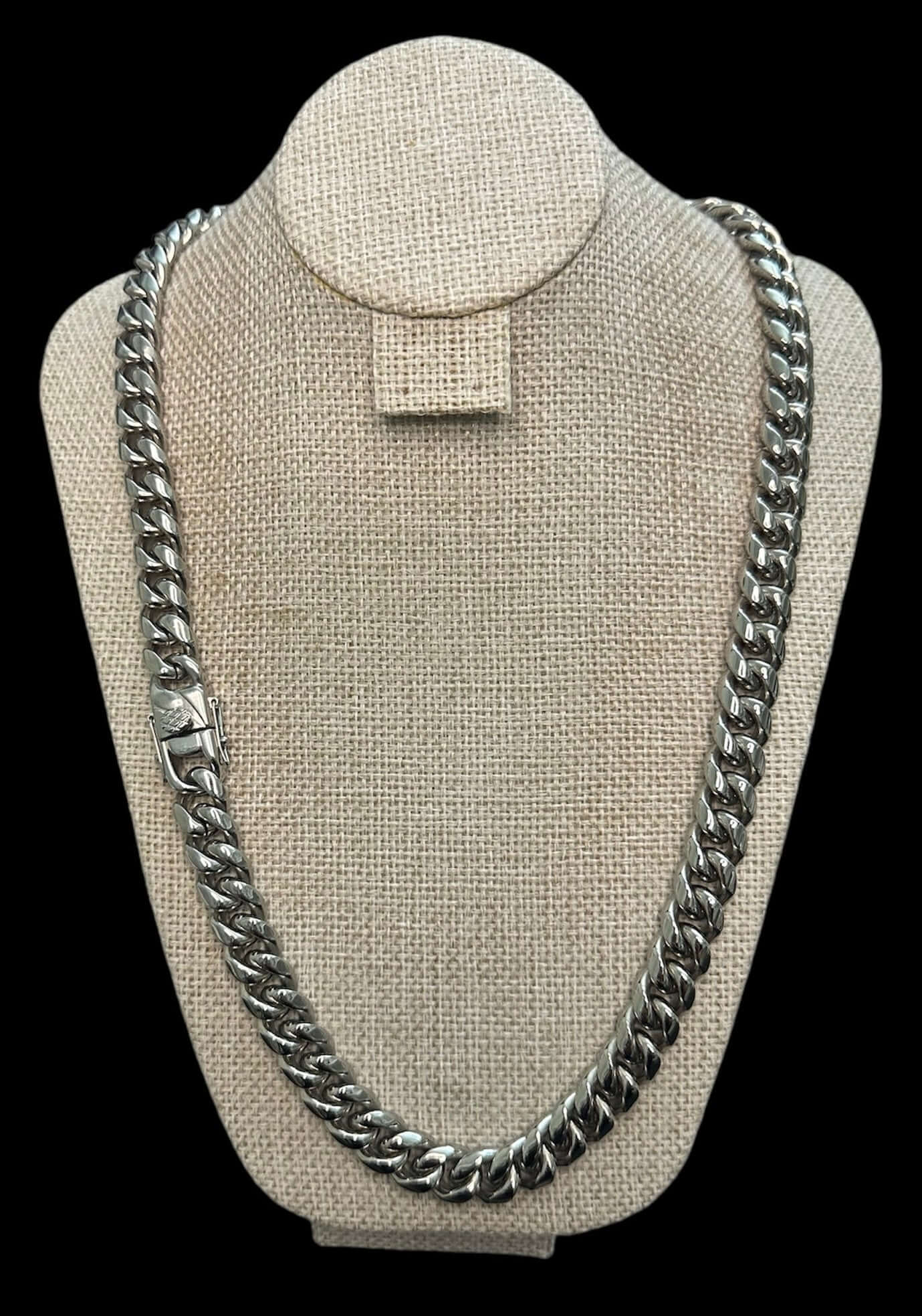 Cadena Cubana con Broche Plata 10 mm Acero Inoxidable All In Men Joyeria