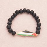 Drip glue stainless steel Palestinian flag map black bracelet bracelet