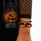 Ins style Ghost Pumpkin Multi layer Soft Ceramic Bracelet Halloween Party Ghost Witch Bracelet