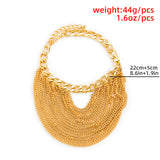 Temperament multi-layer fringed hip-hop anklet female exaggerated personality geometric metal chain shoe chain