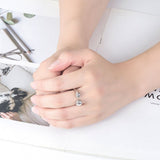 FOXANRY 925 Stamp Rings for Women INS Fashion Vintage Couples Simple Design Smooth Water Drop Geometric Party Jewelry