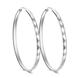 Fashion Silver Earrings  Rhombus Cut-out Hoop Exaggerated Oversized Hoop Ring New Style Earrings for Women