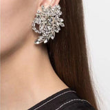 Water Diamond Zircon Flower Silver Needle Earrings Earrings Female Earrings