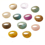 Rings 12 Piece Acrylic Colorful Thick Dome Spring Summer Fashion Rings