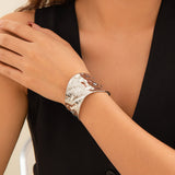 Wide smooth irregular personalized metal bracelet Bracelet C-shaped open bracelet