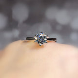 Classic Six Claw Ring Mosan Diamond Ring Copper Plating 1 Carat Jewelry