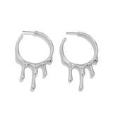 Lava droplet liquid metal collar for women, simple circular ring, irregular choker