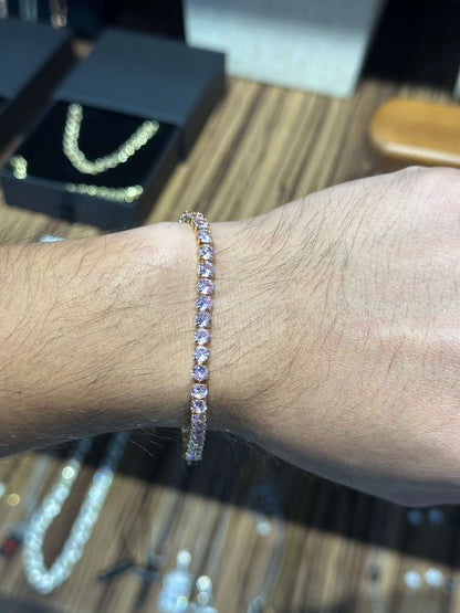 Pulsera De Tenis Rosa 3 mm 