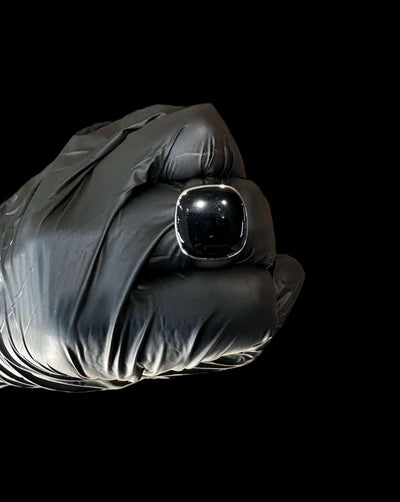 Anillo Plata Piedra Negra All In Men Joyeria