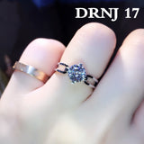 Eight Heart Eight Arrow Zircon Imitation Moissanite Ring for Women and Men's Six Claw Wedding Ring