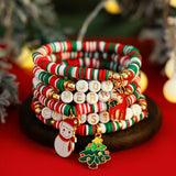 Christmas letter soft ceramic bracelet set irregular bead Bracelet color