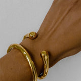Contemporary Statement  Asymmetry Sensuous Contours Bangle or Cuff Shape And Form Set Waterproof Jewelry Women