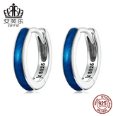 EIFFIE Simple Ear Buckle Sterling Silver Earrings S925 Diamond-Encrusted Women's Silver Earrings Spot SCE1360