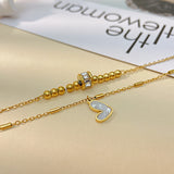 Fashion Jewelry Boho Classic Love Heart Ankle Chain Double Layer Chain Bracelet Anklet Charm Tassel Leg Chain On Foot Chain Women Party Jewelry Accessories