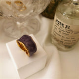 925 Sterling Silver French Vintage Inlaid Gold Rim Irregular Smooth Ring High Quality Handmade Romantic Fashion Couple