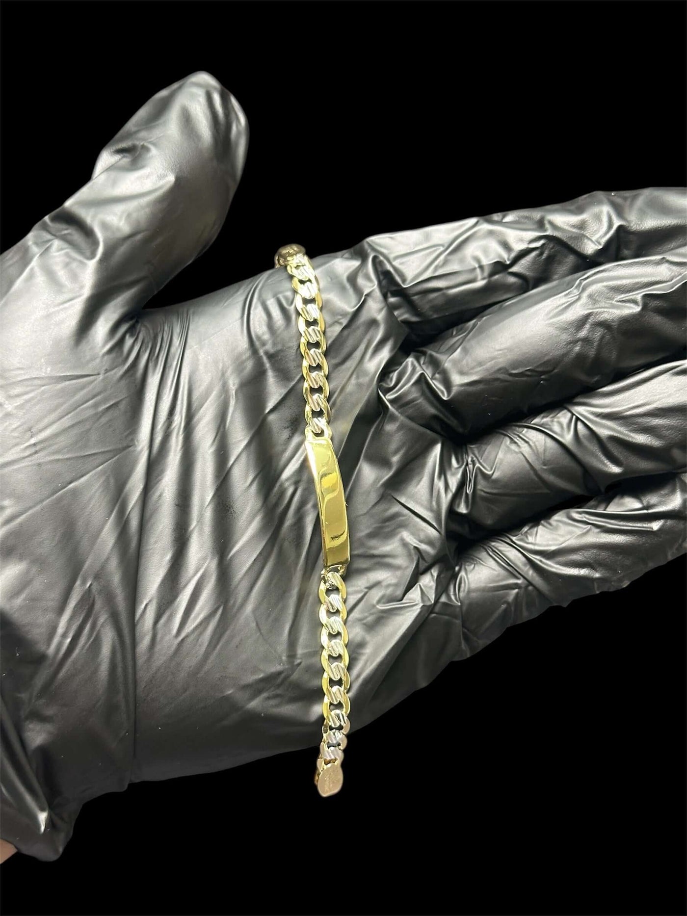 Esclava Niño Barbada Combinada Oro Laminado 18 K All In Men Joyeria