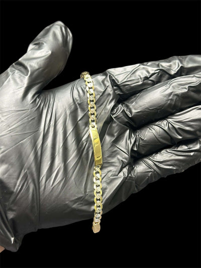 Esclava Niño Barbada Combinada Oro Laminado 18 K All In Men Joyeria