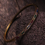 Fine edged copper inlaid colored zircon bracelet for women's bracelet