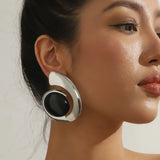 Trendy earrings made of turquoise
