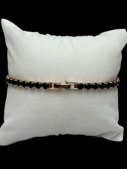 Pulsera Tenis 3 mm Rosa Negra All In Men Joyeria