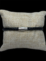 Pulsera Negra Cuero All In Men Joyeria