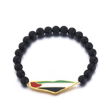 Drip glue stainless steel Palestinian flag map black bracelet bracelet