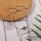 Fashion Handmade Braided Rope Bracelet Never Fade Gold Color Charm Bracelet for Women Adjustable Rope Resin Charm Jewelry