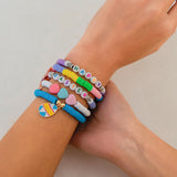 Easter soft ceramic letter bracelet set with colorful love rabbit Bracelet bracelet