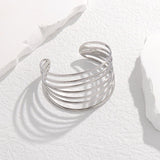 INS Style Wide Edition Titanium Steel Bracelet Geometric Line Exaggerate Personality European and American Bracelet Girl