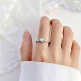 100% 925 Sterling Silver Rings For Women Moonstone Zircon Ring