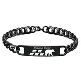 Customized 3-5 days Stainless steel Mama Bear Mother's Day gift engraved titanium steel bracelet