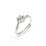 Light Luxury Niche Fashion Moissanite Diamond One-Carat Zircon Diamond Ring Open Six-Prong Ring Female Ring