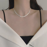 Modian New Exquisite Lace Style Short Necklace Chain Pure 925 Sterling Silver Choker Necklaces For Women Party Jewelry Gift