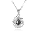 Sunflower Projection Necklace for Women in 100 Languages 520 Flower Projection Pendant Clavicle Chain Neck Chain