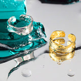Foxanry 925 Stamp Rings New Fashion Elegant Vintage Creative Irregular Texture Green Zircon Party Jewelry for Women