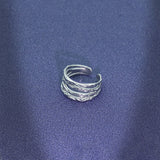 Fashion Irregular Liquid Lava Open Ring Female Ins Trend Cold Style Niche Design Ring Accessories