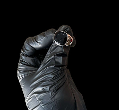 Anillo Plata Piedra Negra All In Men Joyeria