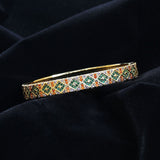 European and American personality fashion trend copper plated genuine gold inlaid zirconium bracelet INS style cool geometric square buckle bracelet for women