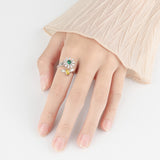 Personality Versatile Rotatable Adjustable Relief Anxiety Stress Silver Plated Zircon Ring