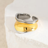 Retro Irregular Exaggerated Concave and Convex Ripple Ring Rings Simple Personalized Alloy Handpiece