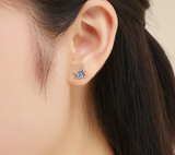 Cute Little Crab S925 Sterling Silver Earrings With Gemstone Heart Shaped Earrings Y SCE413