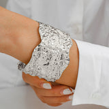 Punk metal hemp face bracelet, hip-hop personality, irregular opening bracele