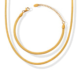 Personality Versatile 18K Gold Snake Bone Chain Niche Design Spice Girl Necklace Bracelet